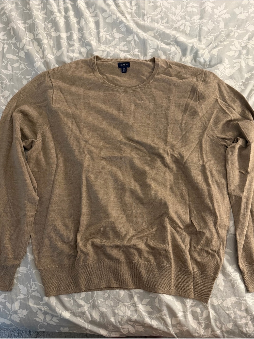 J. Crew Factory Men’s Crewneck Sweater in Camel Brown